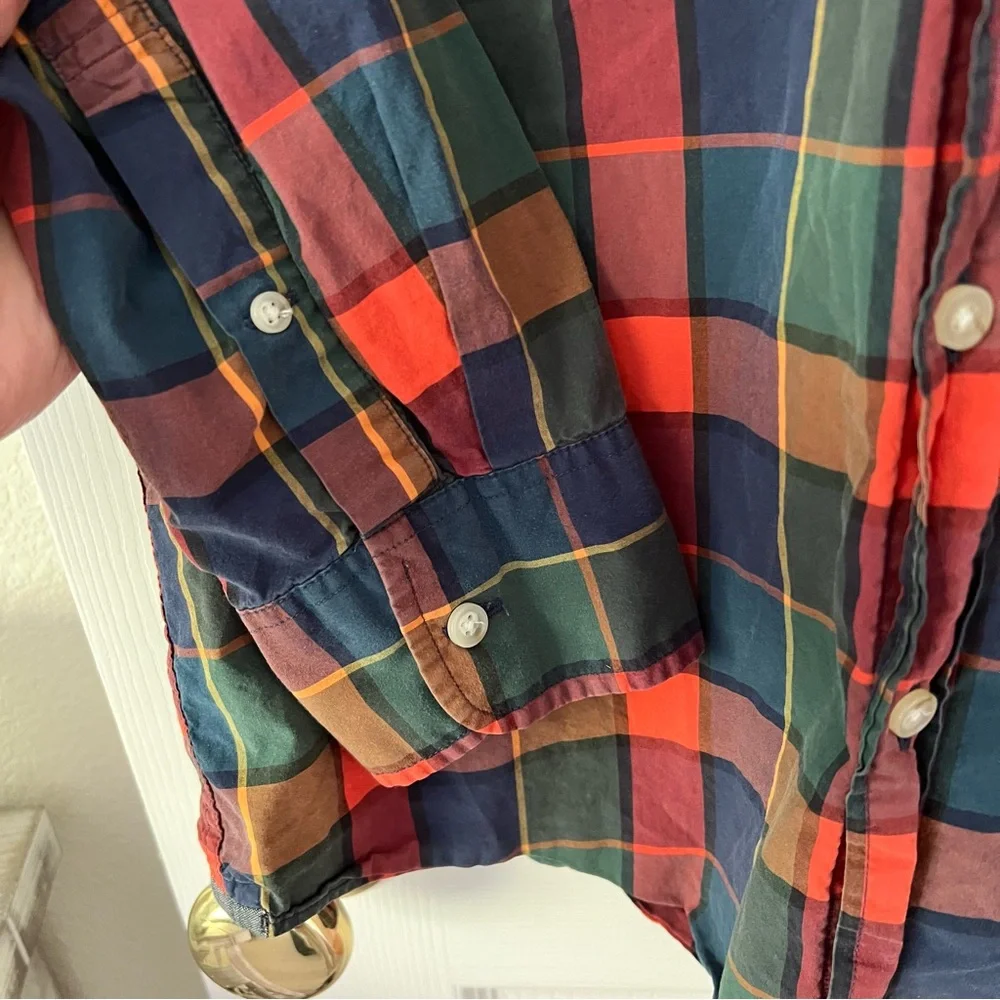 J. Crew Tartan Plaid Men's Large Slim Button Down Long Sleeve Shirt
